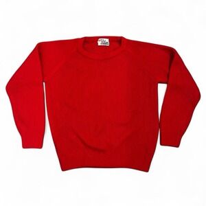 Vintage Wilson Red Knit Sweater Unisex Size Medium Winter Fall Cozy Skate